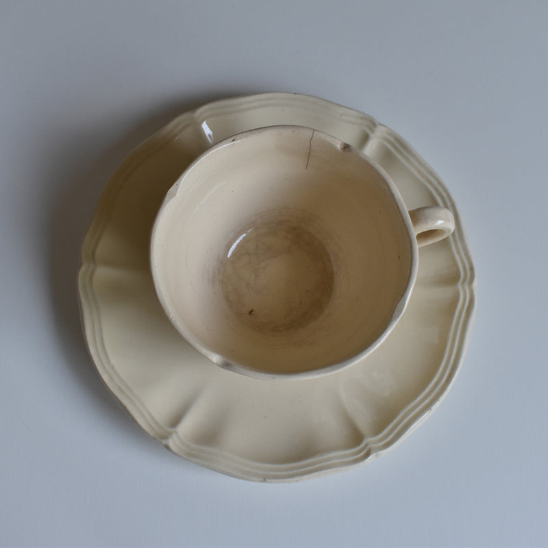 Vintage Teacup & Saucer, Floral Rim F