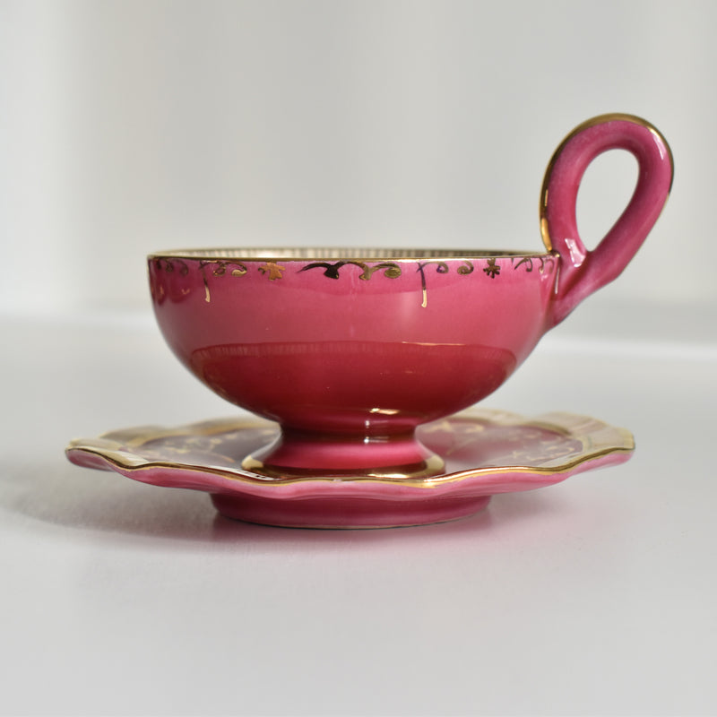 ア.ドラサンヴァル A.Dressinval コーヒーカップ＆ソーサー Pink B