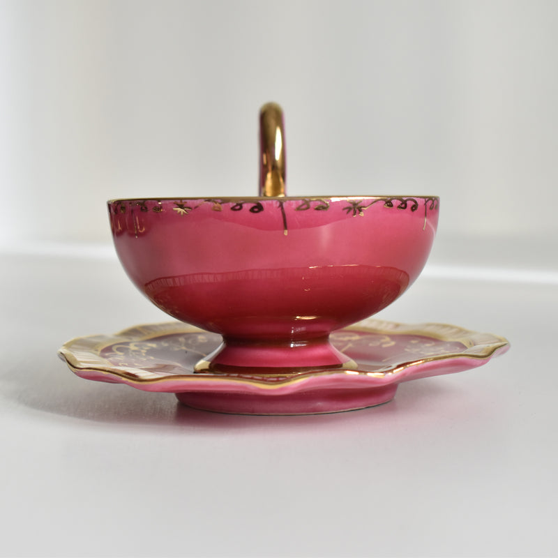 ア.ドラサンヴァル A.Dressinval コーヒーカップ＆ソーサー Pink B