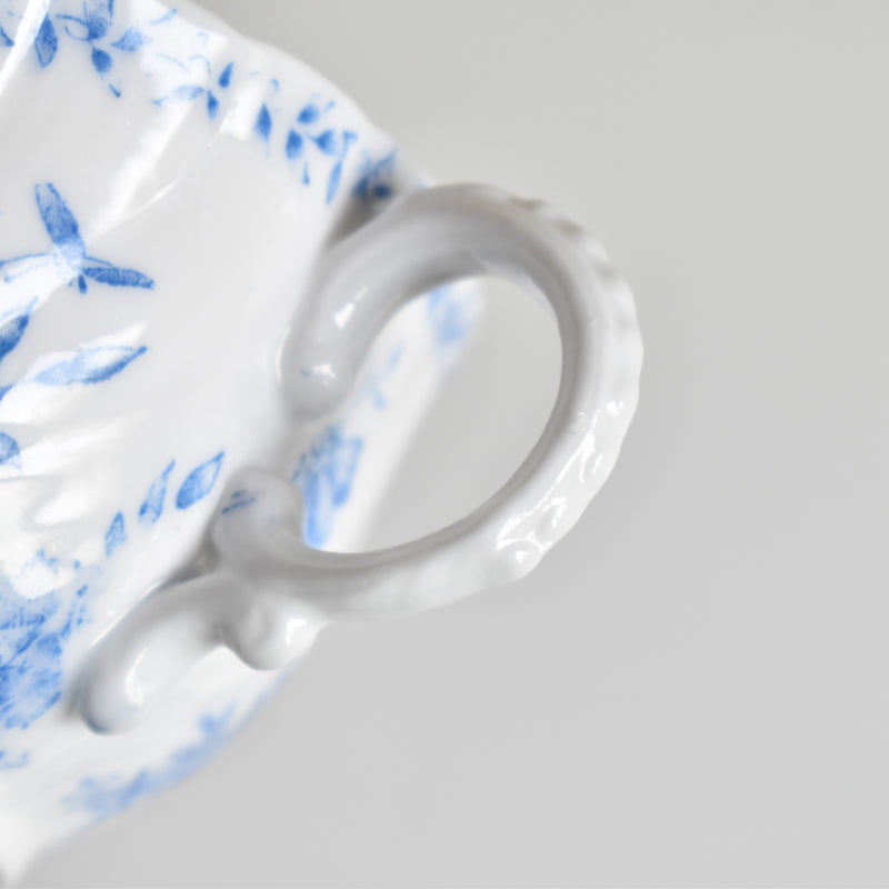 Antique Cup Sarreguemines Perles Fleurs Bleues A