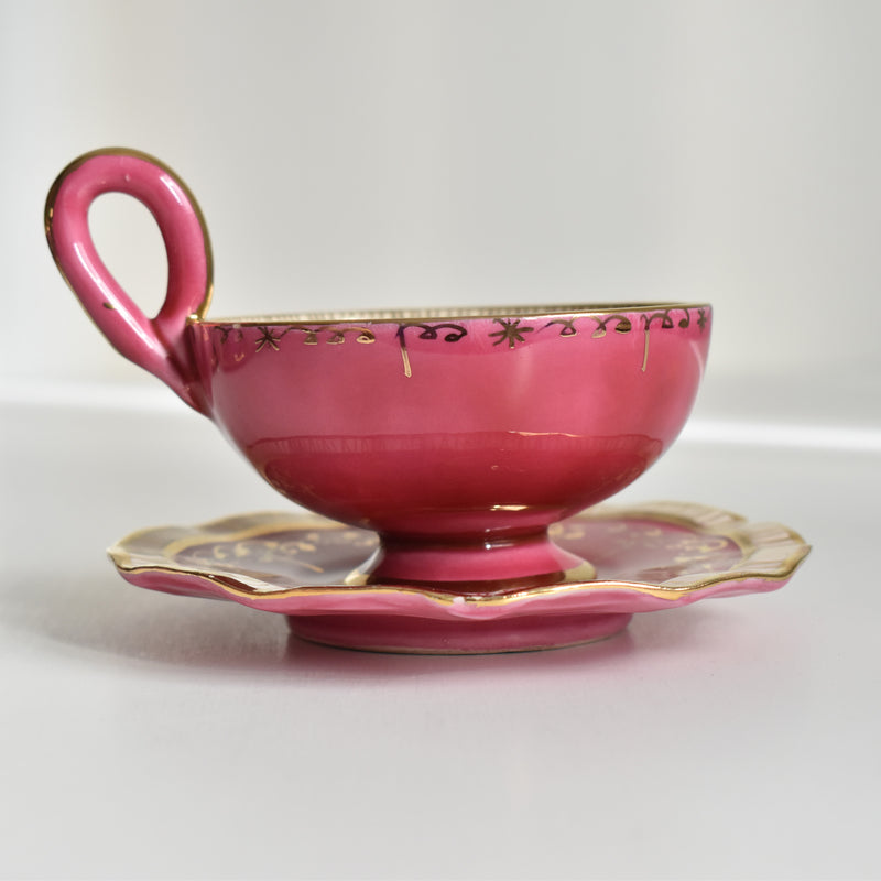 ア.ドラサンヴァル A.Dressinval コーヒーカップ＆ソーサー Pink B