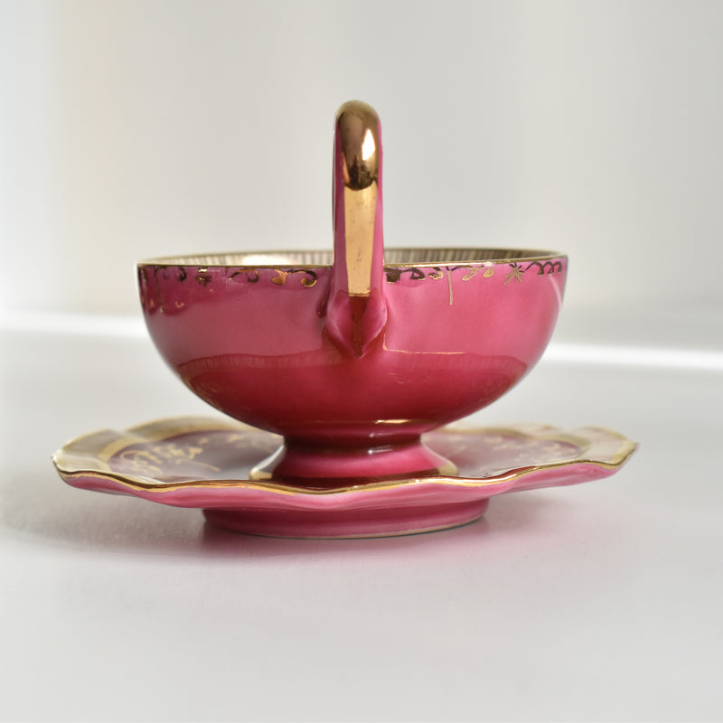 ア.ドラサンヴァル A.Dressinval コーヒーカップ＆ソーサー Pink B