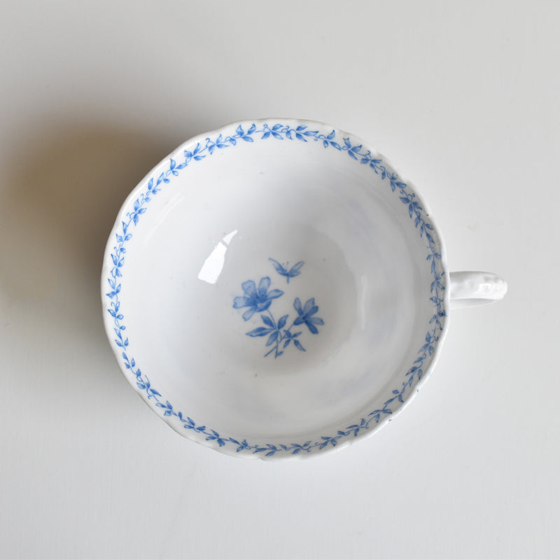 Antique cup, Sarreguemines, Perles Fleurs Bleues B