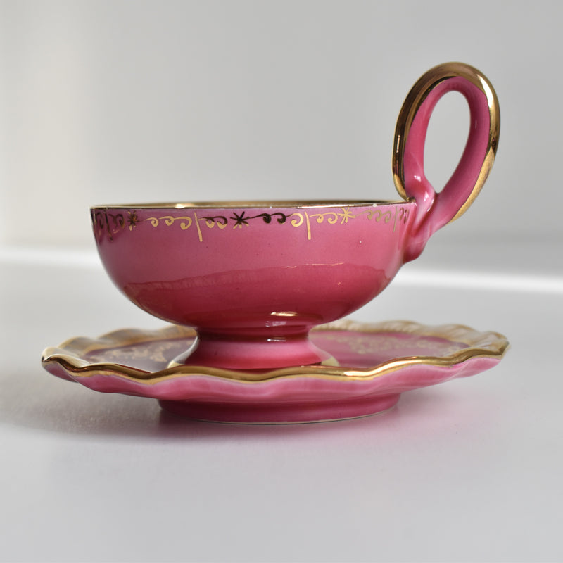 ア.ドラサンヴァル A.Dressinval コーヒーカップ＆ソーサー Pink C