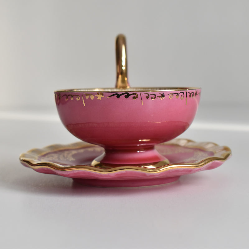 ア.ドラサンヴァル A.Dressinval コーヒーカップ＆ソーサー Pink C