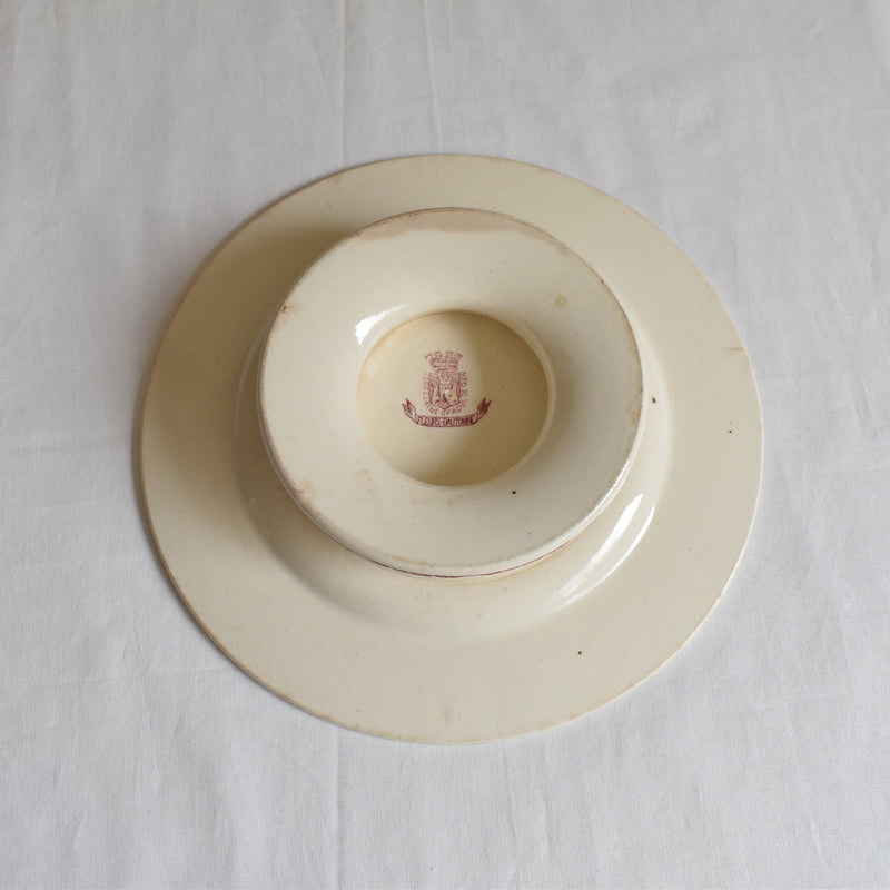 Antique Footed Plate Gien Fleurs D'automne