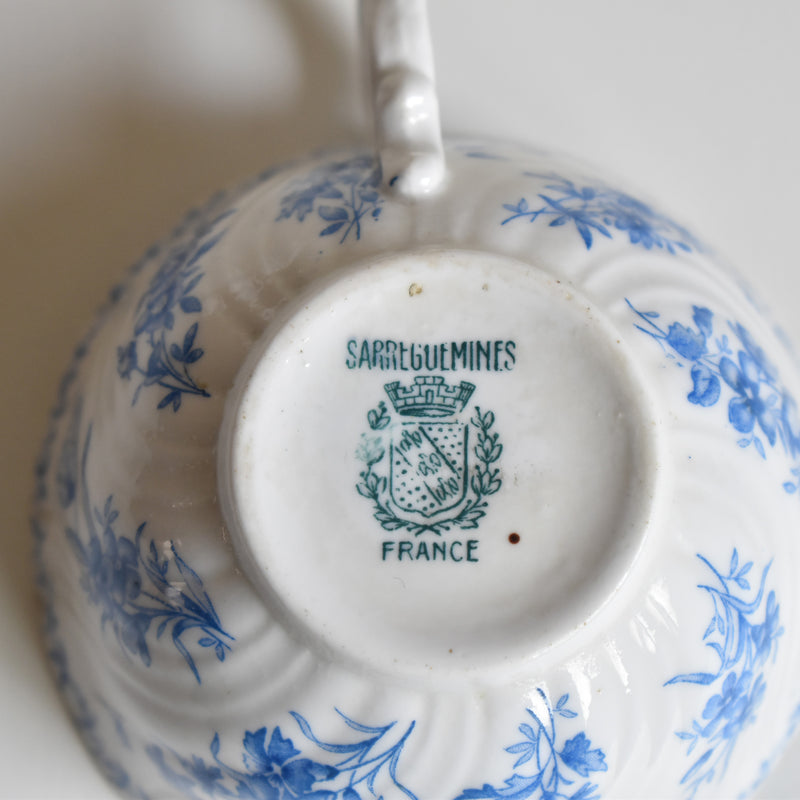 Antique cup, Sarreguemines, Perles Fleurs Bleues B