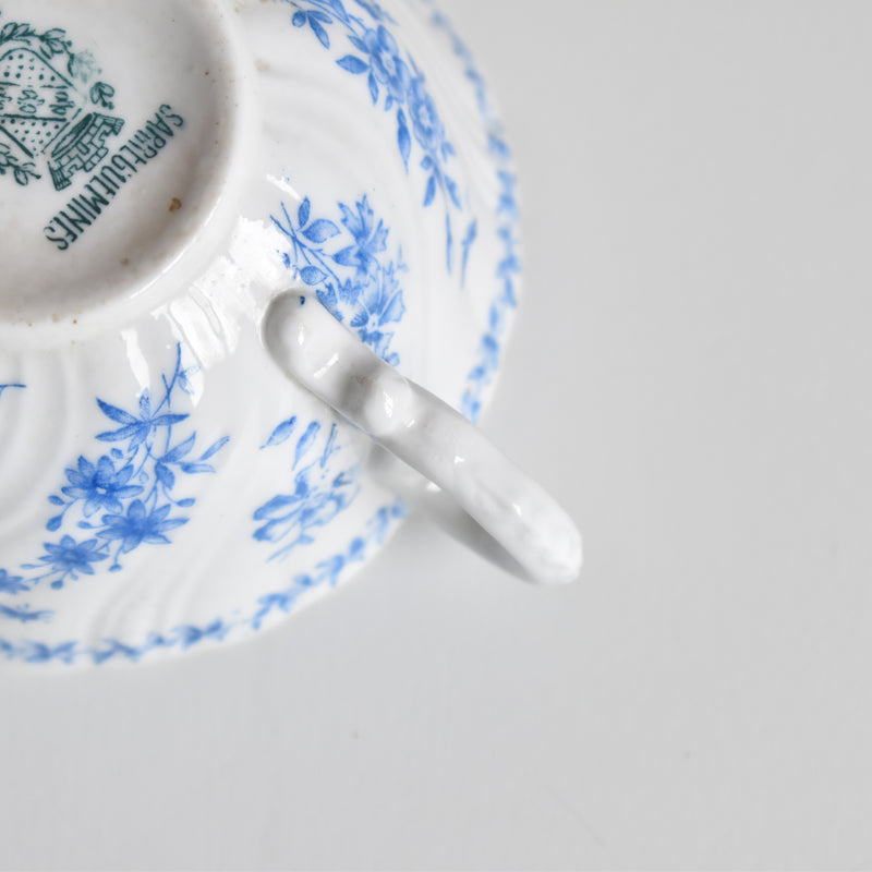 Antique cup, Sarreguemines, Perles Fleurs Bleues B