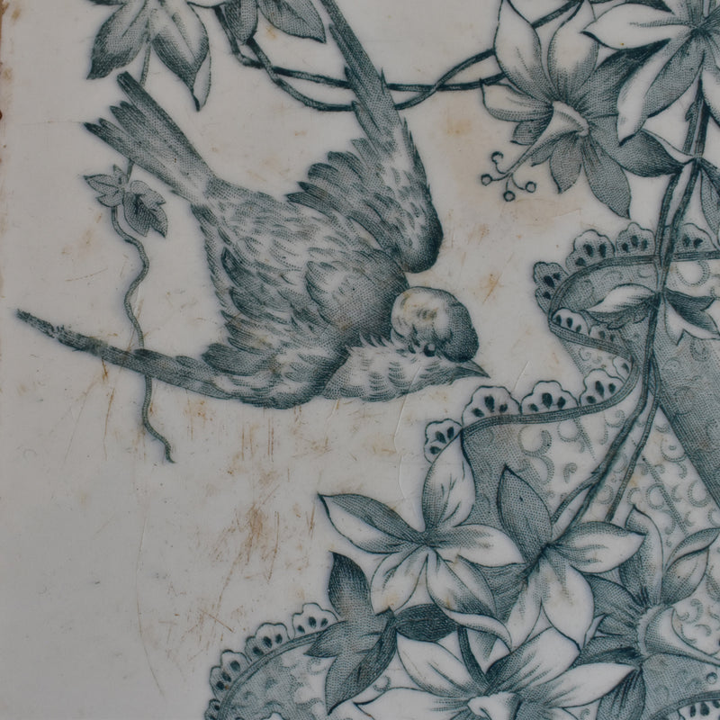 Antique Tile: Longwy Dentelle B