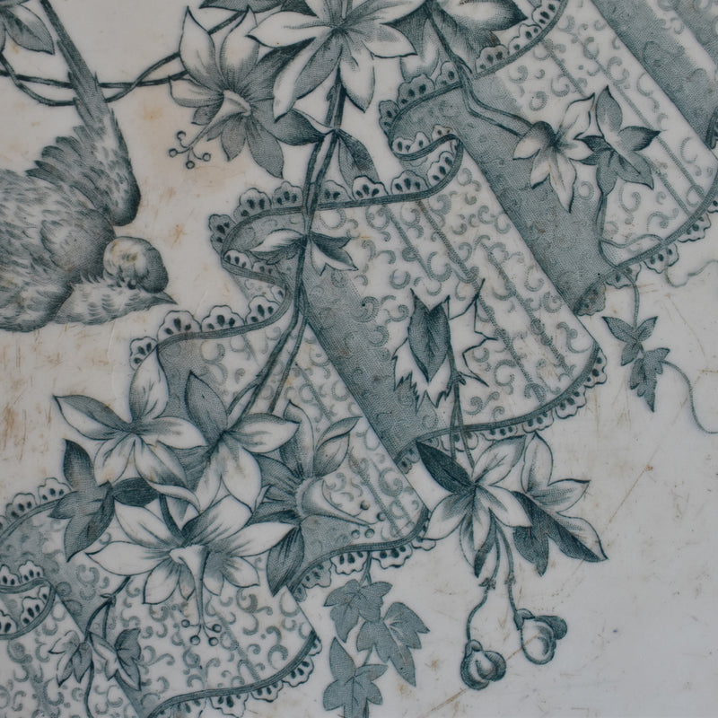 Antique Tile: Longwy Dentelle B