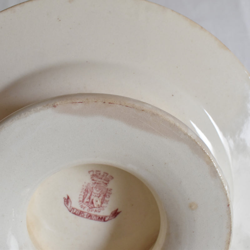 Antique Footed Plate Gien Fleurs D'automne