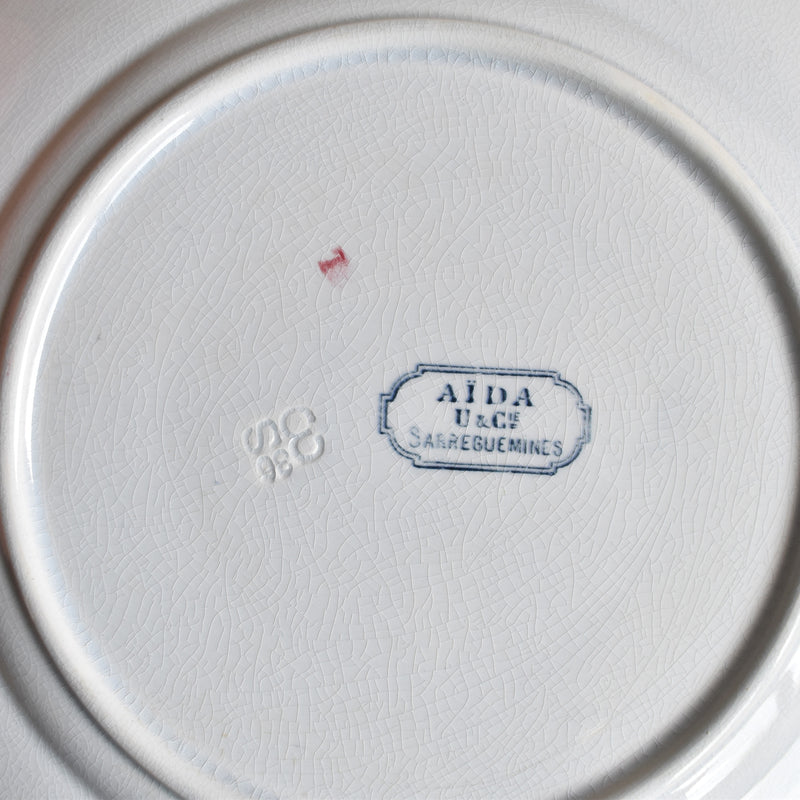 Antique Plate U&C Sarreguemines Aïda H