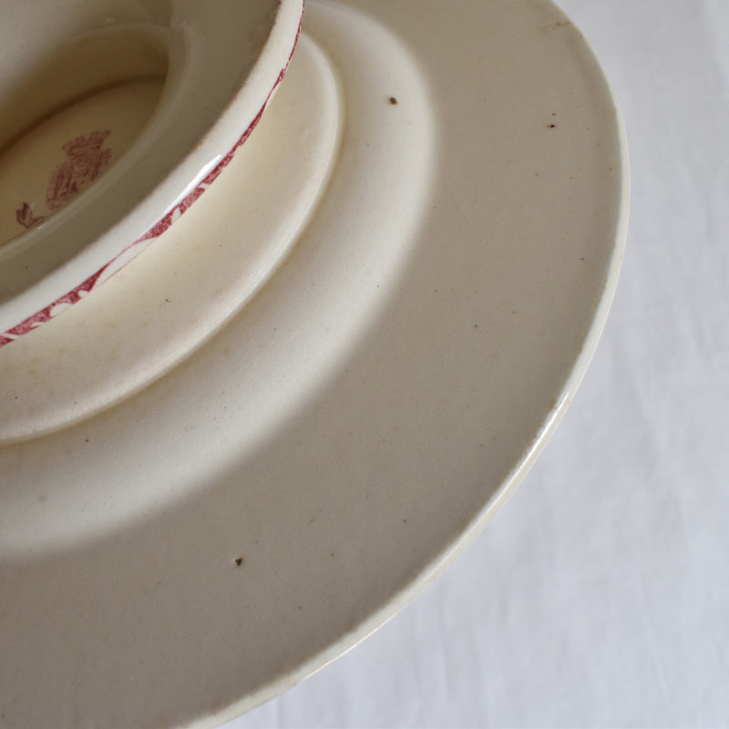 Antique Footed Plate Gien Fleurs D'automne