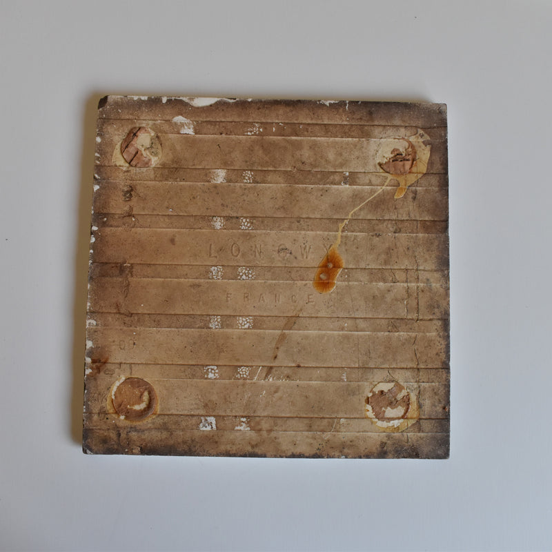 Antique Tile: Longwy Dentelle B