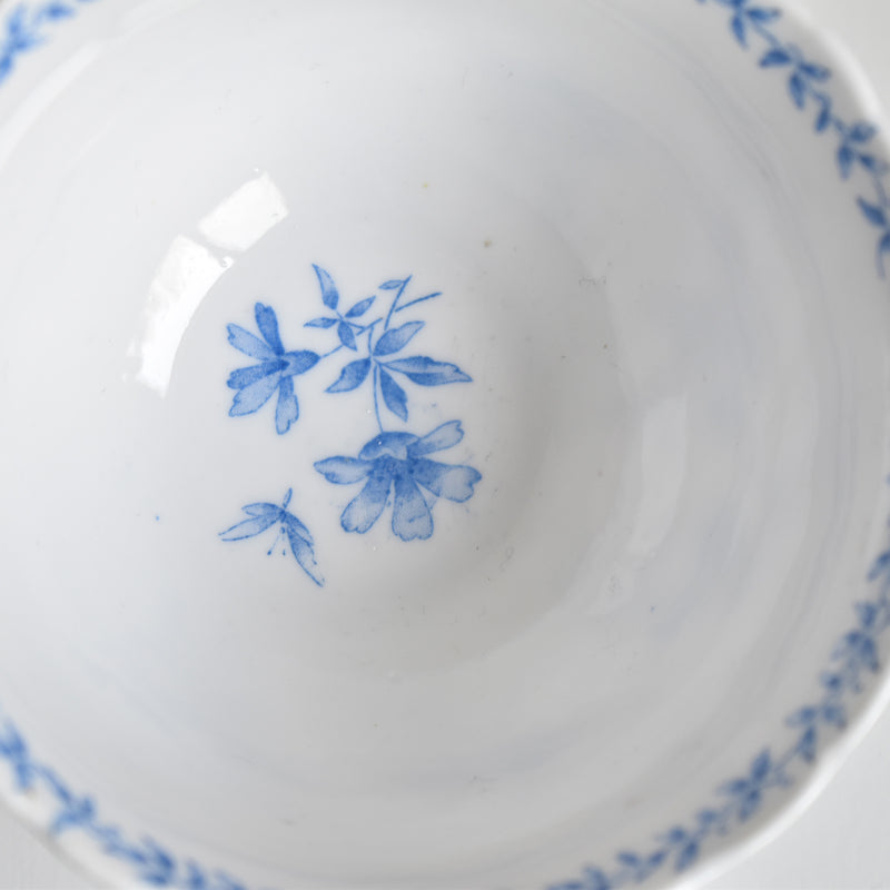 Antique cup, Sarreguemines, Perles Fleurs Bleues B