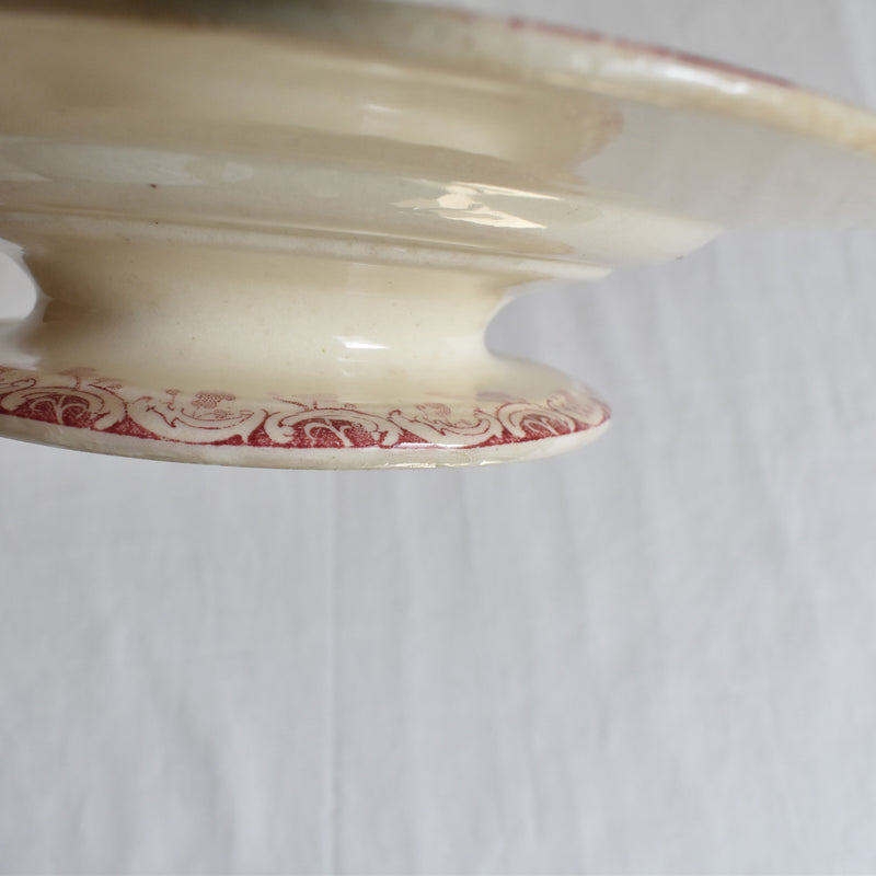Antique Footed Plate Gien Fleurs D'automne