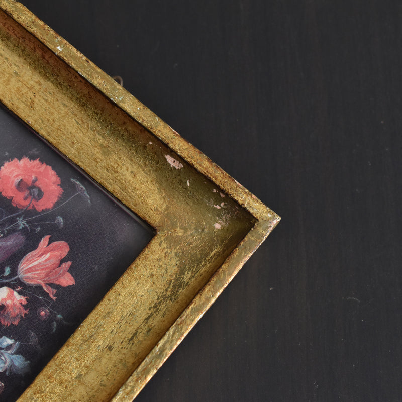 Vintage frame, painted, Flemish school flowers B