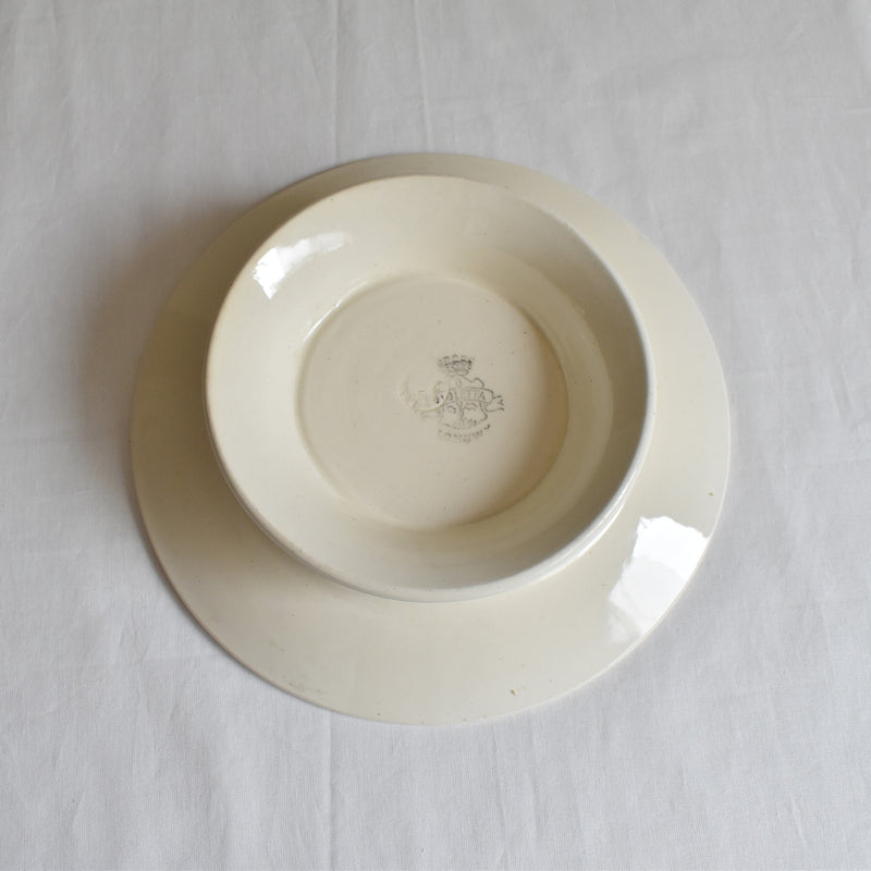 Antique footed plate Ronoui Violetta