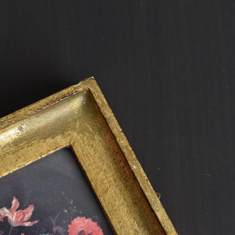 Vintage frame, painted, Flemish school flowers B