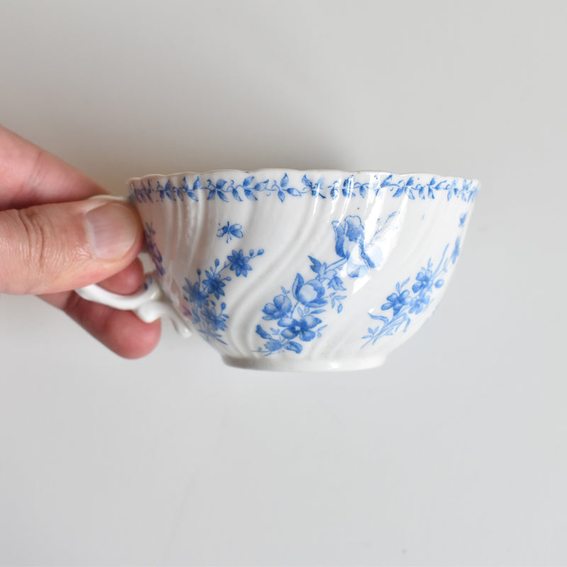 Antique cup, Sarreguemines, Perles Fleurs Bleues B