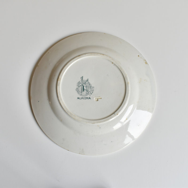 Antique dessert plate, Moulin des Loups Aurora