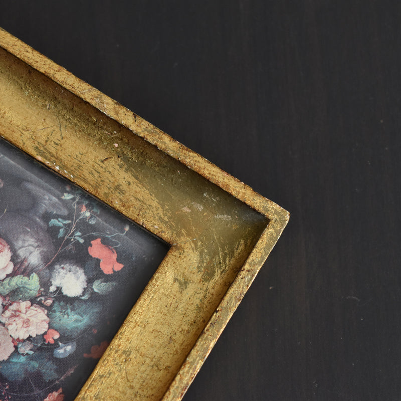 Vintage frame, painted, Flemish school flowers B
