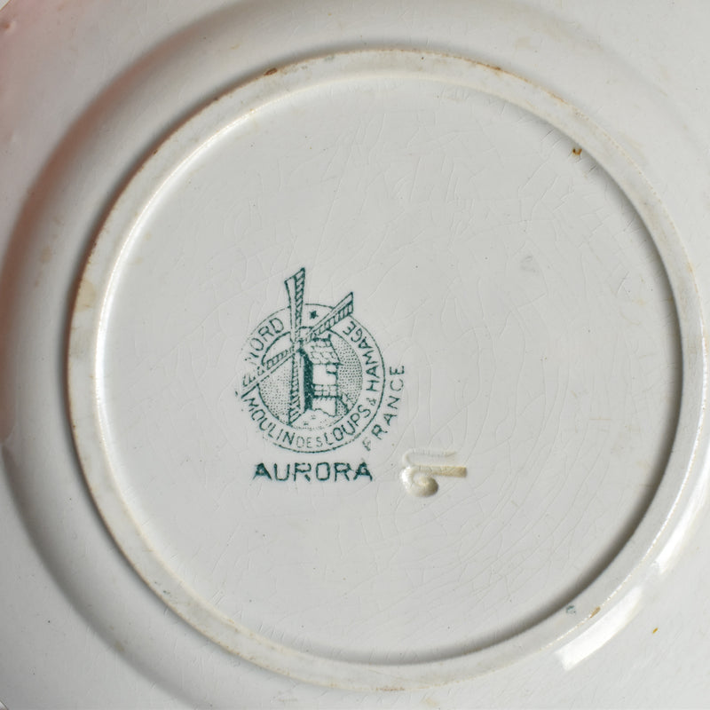Antique dessert plate, Moulin des Loups Aurora