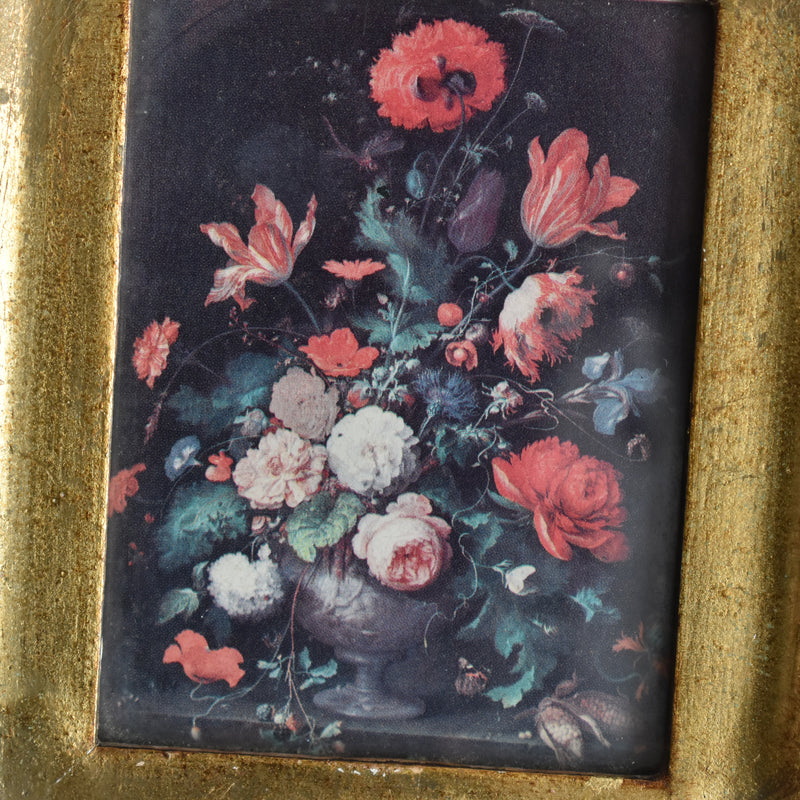 Vintage frame, painted, Flemish school flowers B