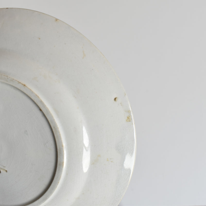 Antique dessert plate, Moulin des Loups Aurora