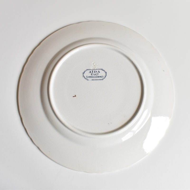 Antique Plate: U&C Sarreguemines Aïda I