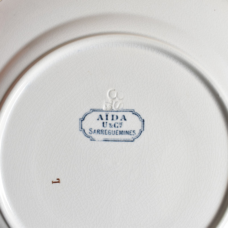 Antique Plate: U&C Sarreguemines Aïda I