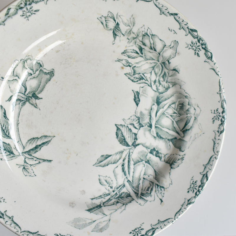 Antique dessert plate, Moulin des Loups Aurora