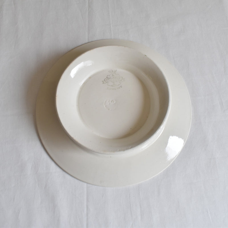 Antique Footed Plate Longwy Longjumeau