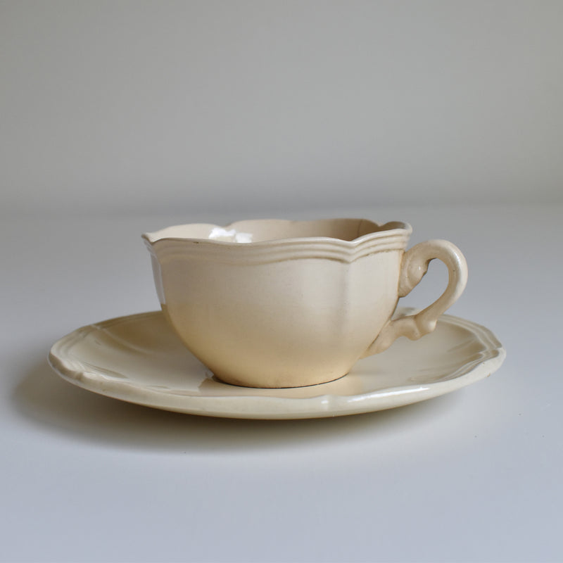 Vintage Teacup & Saucer, Floral Rim F