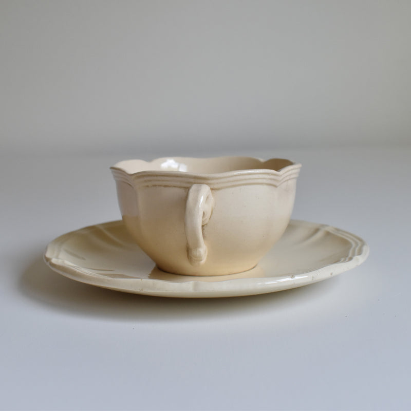 Vintage Teacup & Saucer, Floral Rim F