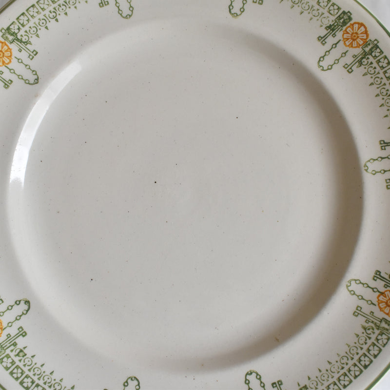 Antique Footed Plate Longwy Longjumeau