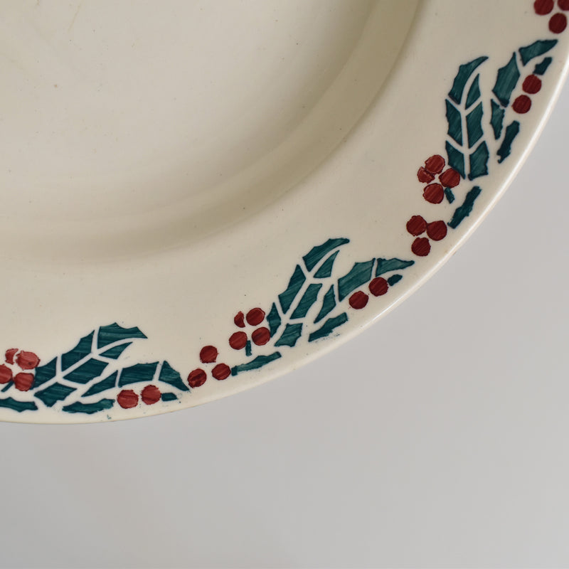 Vintage Deep Plate Digoin & Sarreguemines Houx (Holly) F