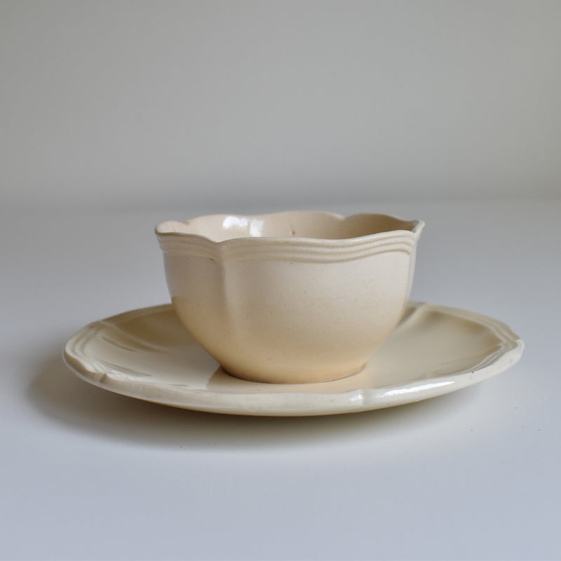 Vintage Teacup & Saucer, Floral Rim F