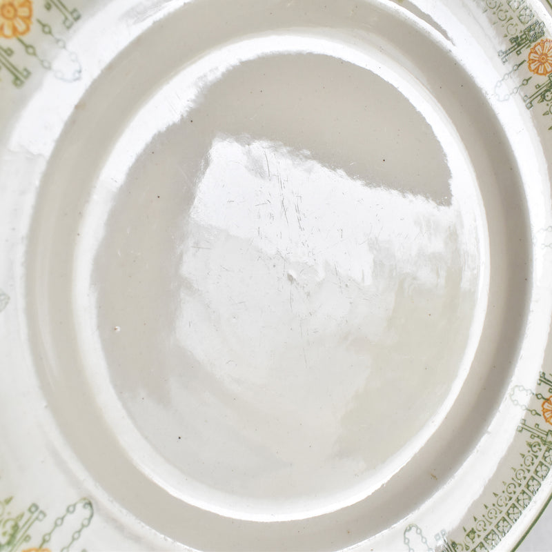 Antique Footed Plate Longwy Longjumeau