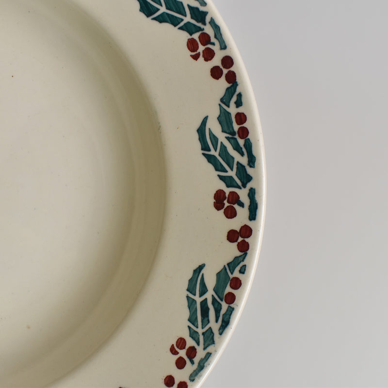 Vintage Deep Plate Digoin & Sarreguemines Houx (Holly) F