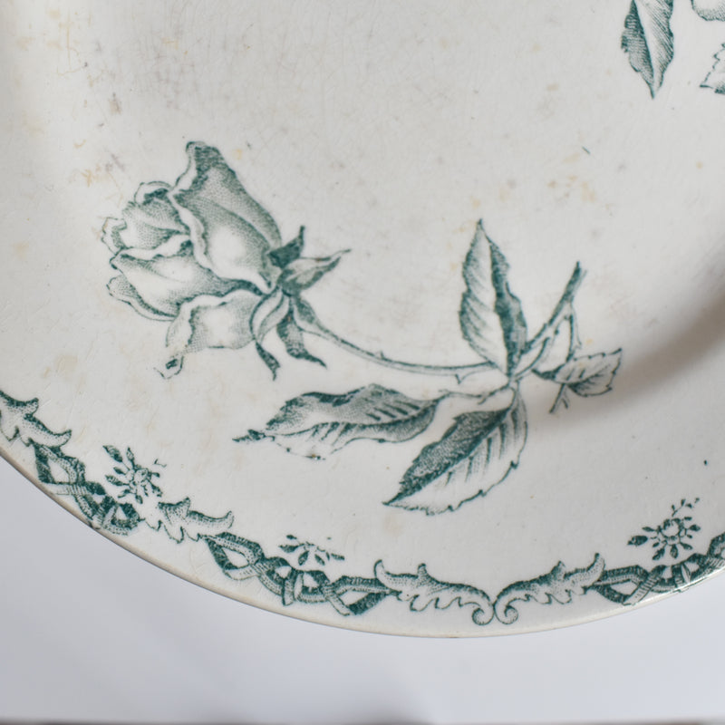 Antique dessert plate, Moulin des Loups Aurora