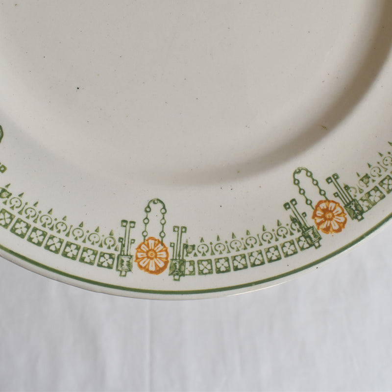 Antique Footed Plate Longwy Longjumeau
