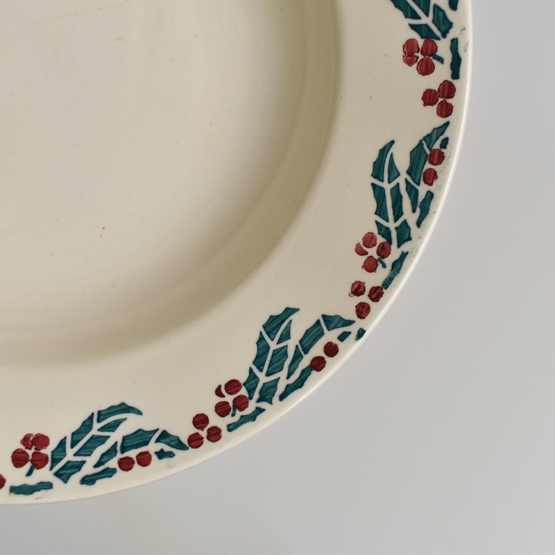 Vintage Deep Plate Digoin & Sarreguemines Houx (Holly) F