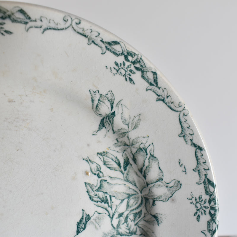 Antique dessert plate, Moulin des Loups Aurora