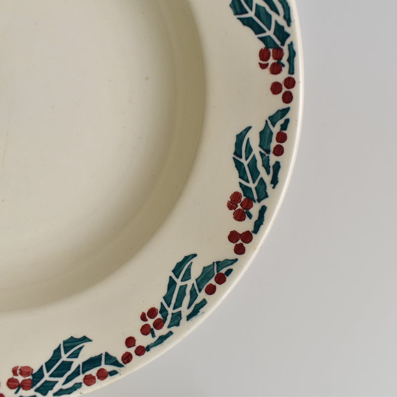 Vintage Deep Plate Digoin & Sarreguemines Houx (Holly) F