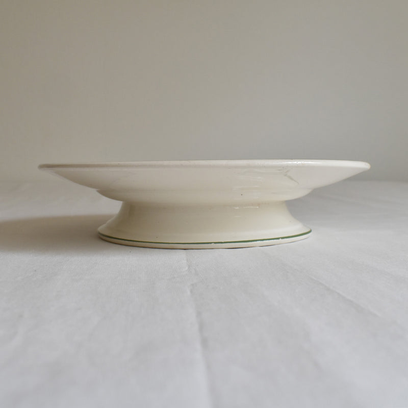Antique Footed Plate Longwy Longjumeau