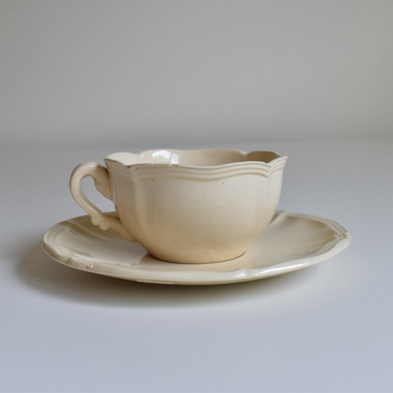 Vintage Tea Cup & Saucer, Floral Rim E