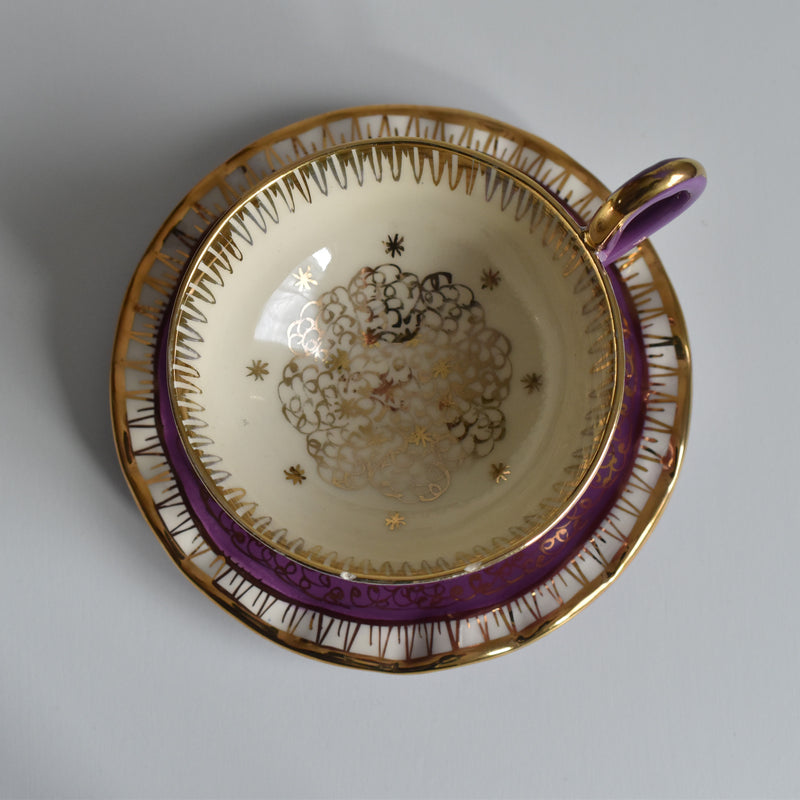 ア.ドラサンヴァル A.Dressinval コーヒーカップ＆ソーサー Purple B