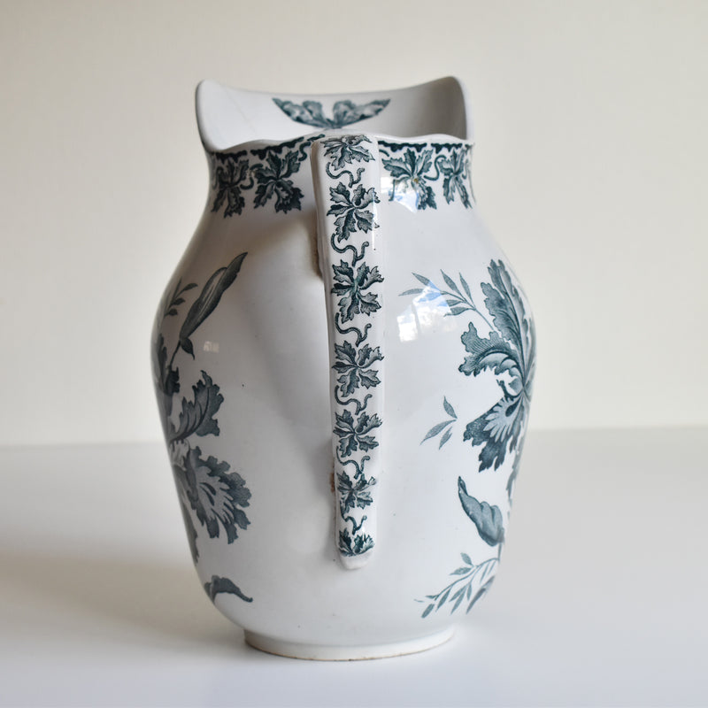 Antique pitcher Saint-Amand Orchidees