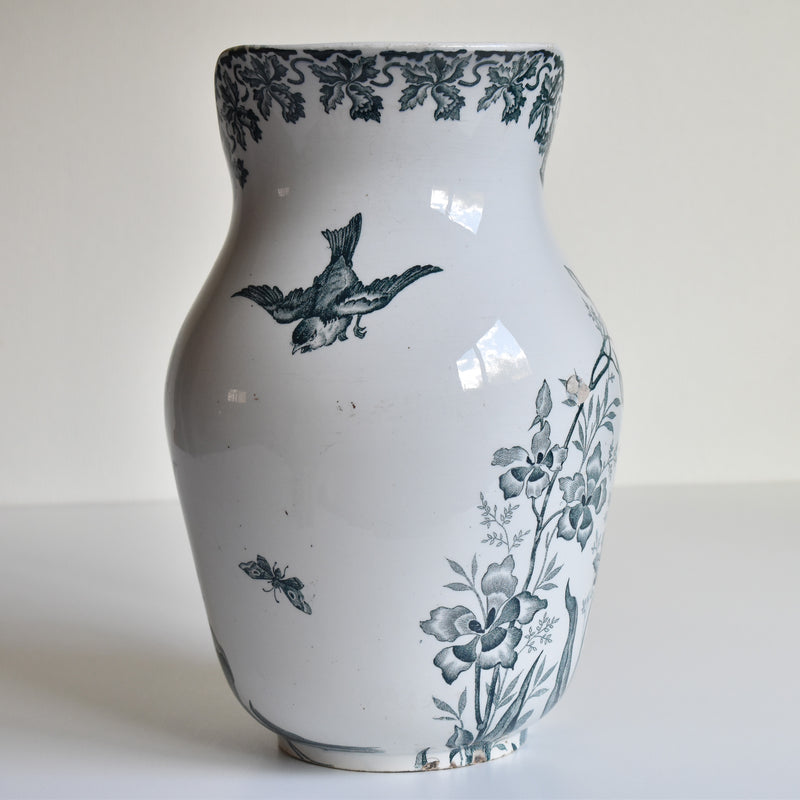Antique pitcher Saint-Amand Orchidees